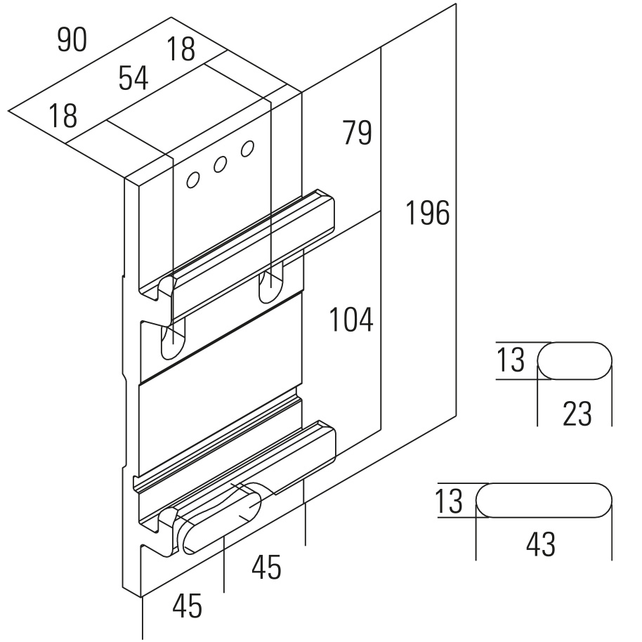 Féltokozott napellenző tartókonzol