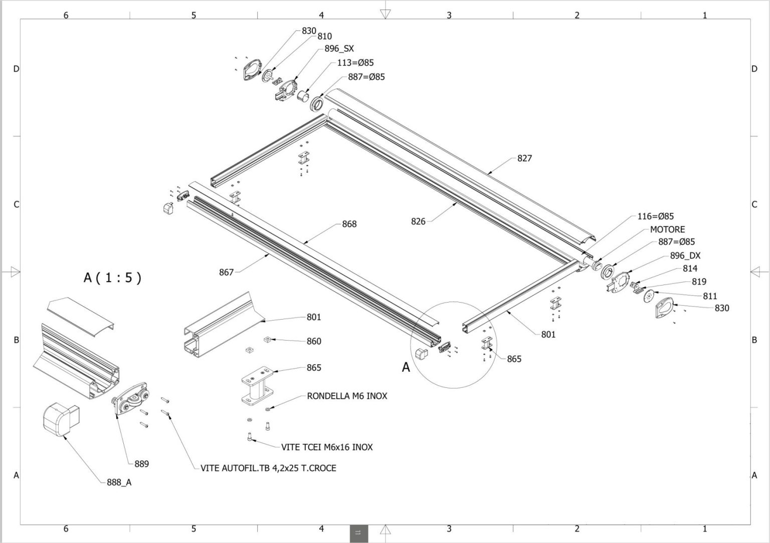 Télikert árnyékoló műszaki felszerelés részlete
